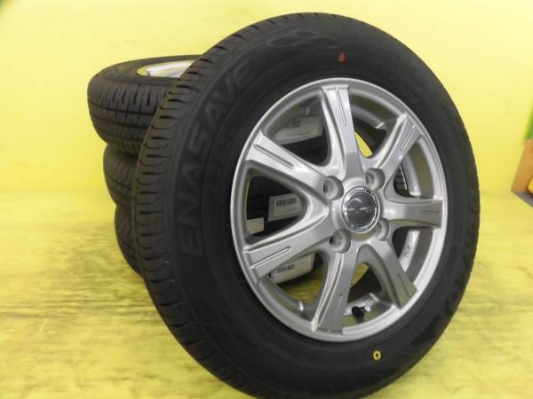 ◆145/80R13 2024年製◆N-BOX デイズ タント等に◆新品国産夏タイヤ+中古アルミ◆ダンロップ EC204+ミルアス RE 13インチ◆4本Set 足利◆|タイヤショップトレッド