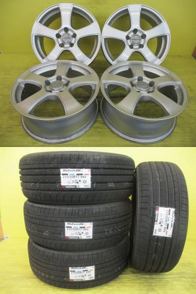 ◆2026年製国産未使用夏タイヤ付◆ヴィオレント + ヨコハマ ブルーアースRV RV03 215/55R17インチ◆レクサスES HS MIRAI エスティマ カムリ クラウン グランディス等 4本セット 足利 215/55-17 215/55/17 215-55-17 ANF10 GSR50W ACR30W MCR40W AXVH70 AWS211|タイヤショップトレッド