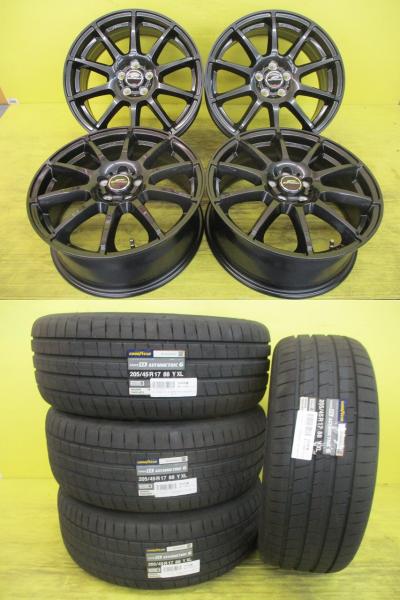 ◆2024年製新品夏タイヤ付新品ホイールセット◆シュナイダー + グッドイヤー イーグルF1アシンメトリック6 205/45R17インチ◆シエンタラクティスのインチアップに 4本セット 足利 205/45-17 205/45/17 205-45-17 MXPC10G MXPL10G MXPL15G NSP120 NSP122 NCP120 NCP122 NCP125｜タイヤショップトレッド