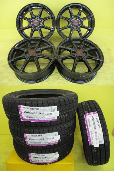 ◆2025年製新品スタッドレス付新品ホイールセット◆ザインEK + ネクセン ウィンガードアイス2 185/65R15インチ◆アクア bB ウィングロード ティーダ ノート MAZDA2 デミオ等 4本セット 足利 185/65-15 185/65/15 185-65-15 MXPK11 NCP30 Y12 C11 E12 DJ5FS DJ3FS|タイヤショップトレッド