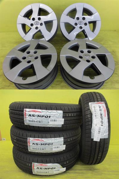 ◆185/65R15 2026年製◆10系シエンタ◆新品輸入夏タイヤ+中古アルミ◆アロースピード AS HP01+プリウス純正 15インチ◆4本Set 足利◆|タイヤショップトレッド