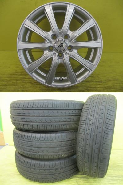 ◆2023年製国産中古夏タイヤ付新品ホイールセット◆AZスポーツ + ヨコハマ ブルーアースES32 185/60R15インチ◆シエンタ 4本セット 足利 185/60-15 185/60/15 185-60-15 NSP170G NHP170G NSP172G NCP175G|タイヤショップトレッド