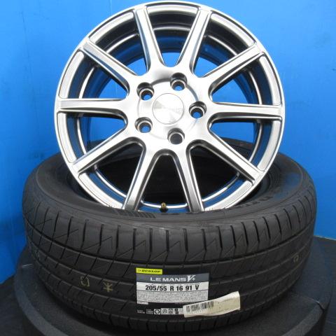 4本 ゴルフ ゴルフヴァリアント A3 新品サマータイヤ 205/55R16 ダンロップ 国産 16インチ アルミホイール 5H 5穴 112 冬用タイヤホイールセット