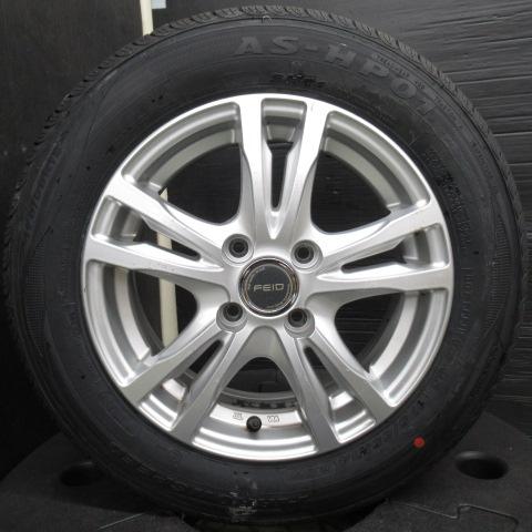 4本 ｂＢ カローラ デミオ ベリーサ キューブ フィット 新品サマータイヤ 175/65R14 アロースピード AS HP-01 14インチ 中古ホイール
