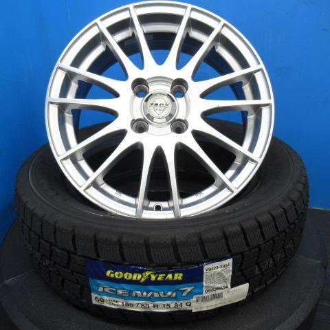 4本 トヨタ アクア カローラフィールダー 新品スタッドレスタイヤ 185/60R15 グッドイヤー 15インチ アルミホイール 4H 4穴 100 冬用タイヤホイールセット 43,680円