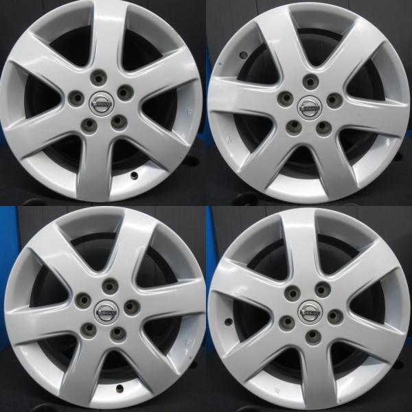 中古 16インチ リーフ スカイライン ジューク 4本セット 1665+40 5H 5穴 PCD 114.3 ニッサン スカイライン純正ホイール 4本セット｜タイヤショップトレッド 27,860円