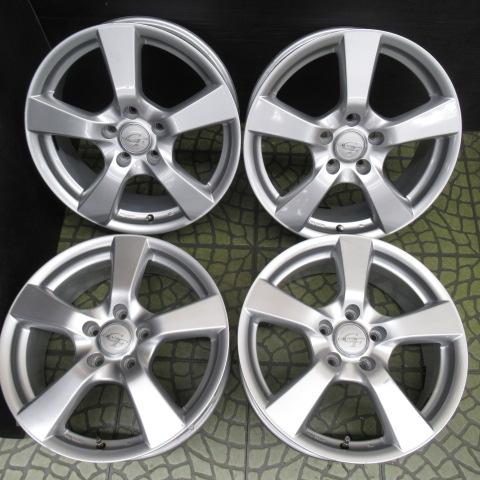 4本 RAV4 カムリ プリウスα ジューク CX-5 CX-8 フォレスター 中古 7J +48 5H114.3 17インチ 中古アルミ 冬用タイヤホイール
