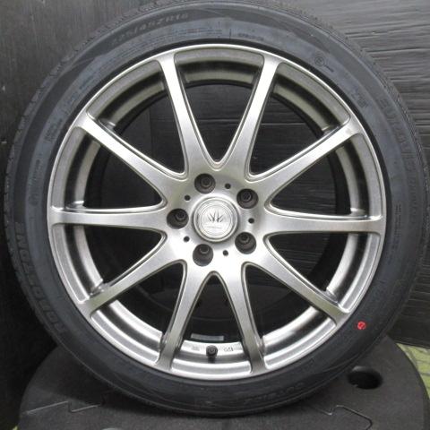 4本 カムリ クラウン プリウスα マークX ジューク 新品サマータイヤ 225/45R18 ロードストーン ユーロビス スポーツ04 18インチ 中古アルミ