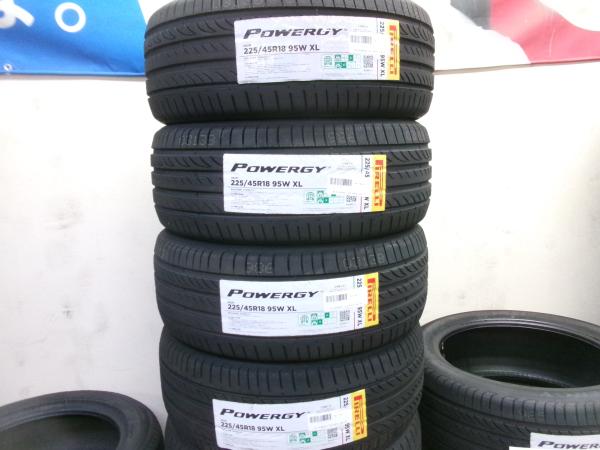 マークX クラウン 新品 夏タイヤ 4本 225/45R18 95W XL ピレリ POWERGY 低燃費 レクサス HS オデッセイ ジューク レガシィ ツーリングワゴン レヴォーグ WRX S4 Cクラス 3シリーズ エコタイヤ PIRELLI 前橋|タイヤショップトレッド