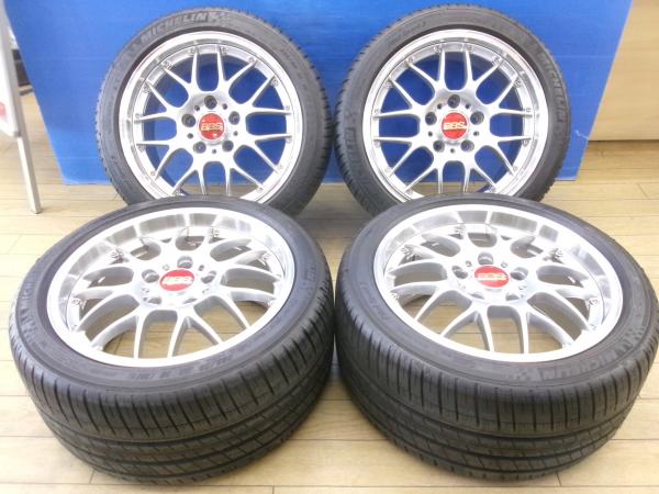 ポルシェ 996 中古 4本 BBS RS-GT RS927A 8.5J ET56 RS928A 10J ET65 5H-130 球面 ミシュラン Pilot Sport3 245/40R18 285/35R18 鍛造 FORGED 18インチ アルミホイール 911 カレラ 前橋｜タイヤショップトレッド