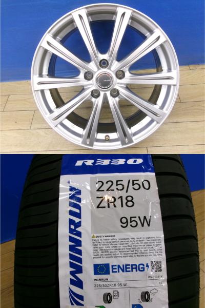 C-HR 新品 夏タイヤ 4本 225/50R18 輸入 + 中古 社外アルミ YFC Millous PS カローラクロス エスティマ NGX10 ZYX10 ACR50 GSR50 225/50/18 225/50-18 アテンザ GJ2FP GJ2FW 前橋
