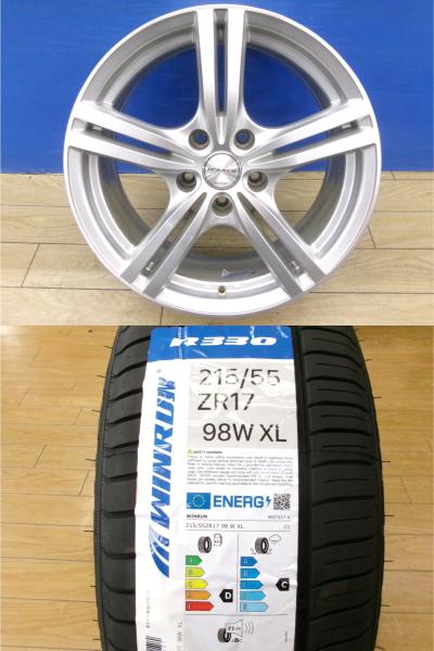 クラウン マークX 新品 夏タイヤ 4本 215/55R17 輸入 + 中古 アルミ WAREN ジューク カムリ HS エスティマ ティアナ J32 GRX130 215/55/17 215/55-17 アベンシスワゴン ZRT272W 前橋|タイヤショップトレッド
