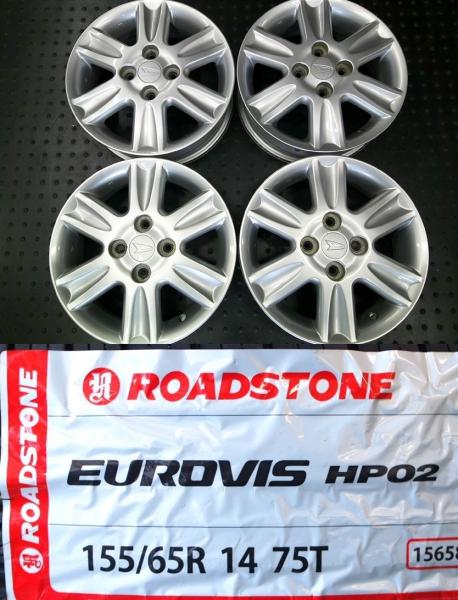 155/65R14【新品夏タイヤ/中古ホイール】2025年製 輸入品 ロードストーン ダイハツ純正 14インチ タント/ミライース/ムーヴ/キャンバス 条|タイヤショップトレッド