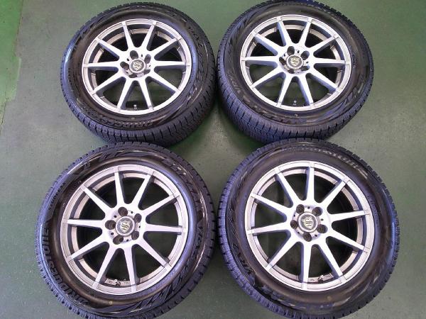 プリウス/86/BRZ/インプレッサ等　中古2023年製国産冬タイヤ　ブリヂストンVRX2　205/55R16インチ　中古ホイール　6.5J/+45/5H/PCD100　条｜タイヤショップトレッド