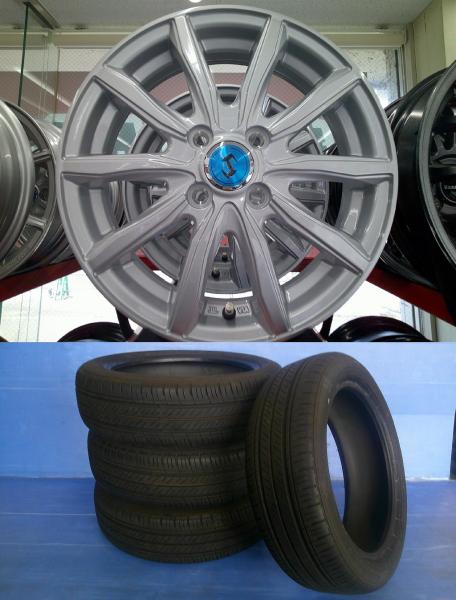ダンロップEC300　165/55R15インチ　4.5J+45PCD100　中古夏タイヤ　新品ホイール　組済みセット　ピクシス/デイズ/NBOX/タント/ムーヴ　条｜タイヤショップトレッド