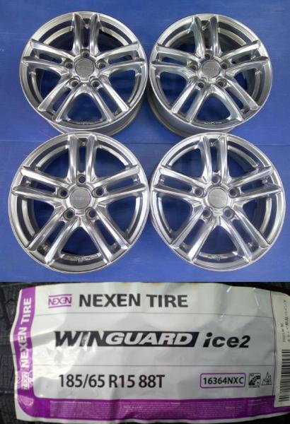 フリード等に 15インチ冬タイヤホイールセット 新品 2024年製輸入タイヤ 185/65R15 中古 社外アルミ 6.0J/+52/5H/PCD114.3 条|タイヤショップトレッド