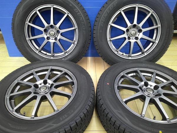 CX-5 RAV4 ハリアー　新品冬タイヤ 225/65R17 ダンロップ ウィンターマックス SJ8+ マナレイスポーツ 17インチ 7.0J +38 5H114.3 2024年製 羽