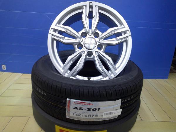 VW シャラン パサート 215/60R16 AS S-01 ユーロバーンVTX 16インチ 6.5J +33 5H112 2024年製 羽