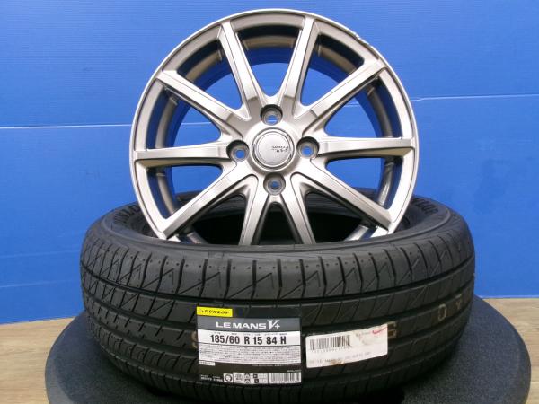 現行ノート ４穴フリード 185/65R15 グッドイヤー E-GRIP コンフォート SIBILLA 15インチ 5.5J +50 4H100 2024-25年製 羽｜タイヤショップトレッド