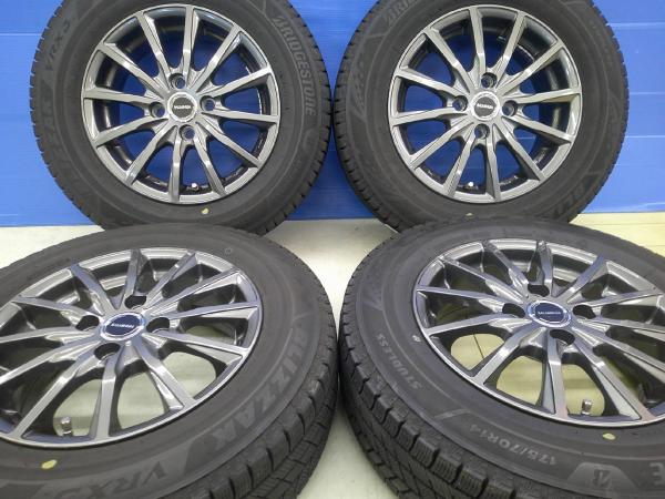 フィット ヤリス 175/70R14 スタッドレス ブリヂストン ブリザック VRX3 バルミナ 14インチ 5.5J +45 4H100 2022年製 羽