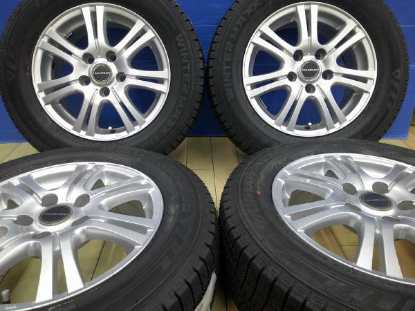 C26セレナ 80ノア VOXY 195/65R15 新品冬タイヤ ダンロップ ウィンターマックス WM03 リバーライン 15インチ 6.0J +45 5H114.3 羽