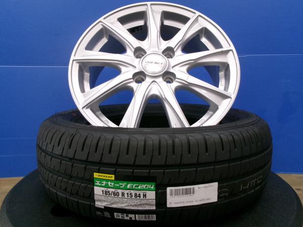 フィット インサイト 新品国産タイヤ ダンロップ EC204 185/60R15 DUFACT 15インチ 5.5J +50 4H100 羽｜タイヤショップトレッド