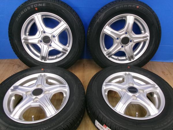 現行ミライース エブリイワゴン 155/70R13 新品夏タイヤ ユーロビス HP02 2025年製 ブリヂストン バルミナ 13インチ 4.0J +45 4H100 軽用 羽