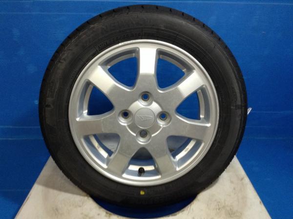 【中古ホイール新品夏4本セット】ダイハツ純正 14x4.5J+45 4H100 + ブリヂストン NEWNO 155/65R14 タント ムーブ ウエイク ミラ 等