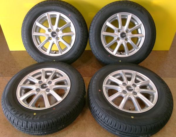 【送料無料】185/70R14 ダンロップ ENASAVE EC204 14インチ アルミホイールセット 【GB4フリード・E12ノート等に】七｜タイヤショップトレッド