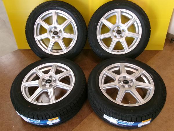 【新品冬セット】205/55R16 ピレリ ICEZERO ASIMMETRICO 【2024年製】16インチ ホイールセット 【プリウス等に】送料無料 七｜タイヤショップトレッド