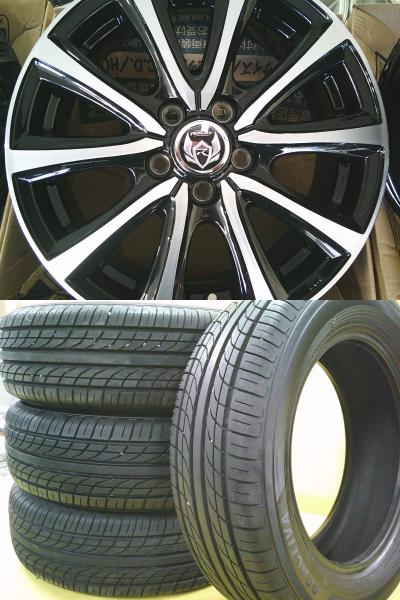 フリード 新品 15インチ ホイール 6.0J +53 5H 114.3 中古 ヨコハマ PRACTIVA BP01 185/65R15 4本セット 桜川 185/65-15 5穴 GB5 GB6 GB7 GB8 ホンダ ブラックポリッシュ