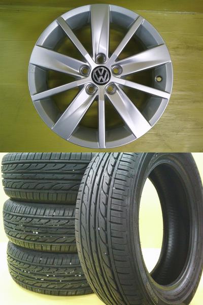 ポロ　中古 純正 15インチ 6.0J +40 5H PCD100 中古 ダンロップ エナセーブ EC202 185/60R15 4本セット 桜川 純正戻しに 6RCAV 6RCBZ 6RCGG 6RCHZ 6RCJZ 6RCPT 6RCTH 6RCZE 6RDAJ