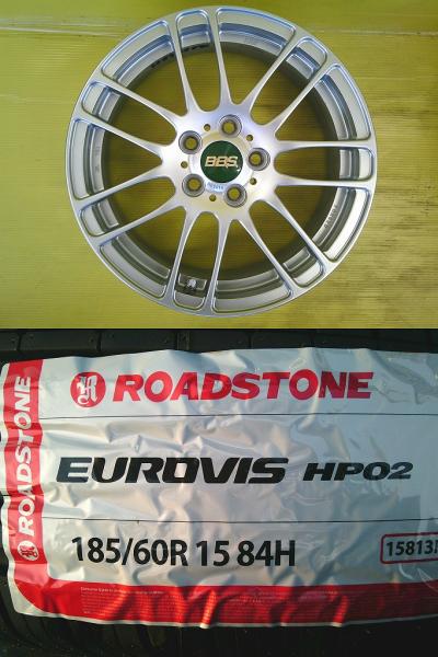 ポロ 中古 BBS RE-L2 鍛造 FORGED 15インチ 6.0J +40 5H PCD100 新品 輸入タイヤ 185/60R15 4本セット 桜川 6RCAV 6RCBZ 6RCGG 6RCHZ 6RCJZ 6RCPT 6RCTH 6RCZE 6RDAJ