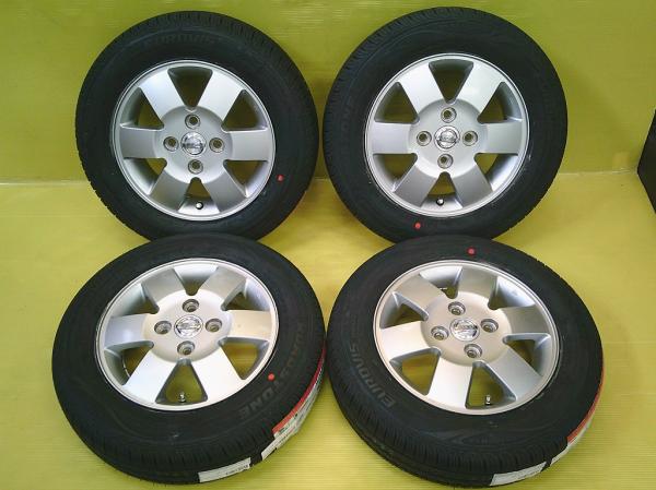 NV100クリッパーリオ 中古 日産純正 13インチ 4.5J +50 4H PCD100 新品 輸入タイヤ 155/70R13 エブリイワゴン タウンボックス 4本SET 桜川 DR17W DR17W改 DR64W DA17W DA17W改 DS17W DS64W ラピュタ HP11S HP21S HP22S|タイヤショップトレッド