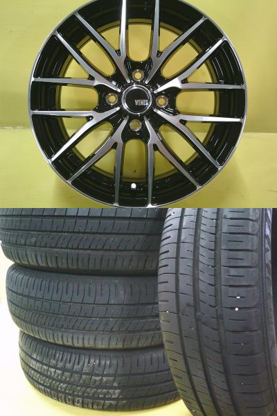 フィット アクア 新品 15インチ 5.5J +42 4H 100 中古 タイヤ ダンロップ EC204 175/65R15 4本セット 桜川 スイフト キューブ 175/65-15 Z12 GP1 GP4 NHP10 ZD72S GE8 GE｜タイヤショップトレッド