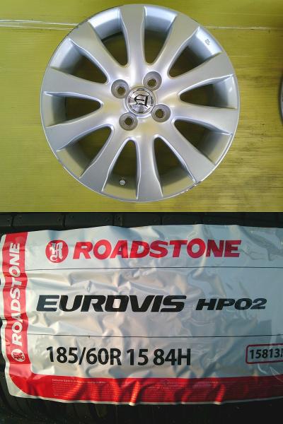 アクア ヴィッツ 中古アルミ 15インチ 6.0J +45 4H PCD100 新品 輸入タイヤ 185/60R15 4本SET ヤリス シエンタ スイフト シエンタ 夏 桜川 カローラアクシオ NKE165 NRE160 NRE161 NZE161 NZE164 ヤリス MXPA10 MXPA15 MXPH10 MXPH14 MXPH15 MXPH17 KSP130 KSP90 NCP131|タイヤショップトレッド
