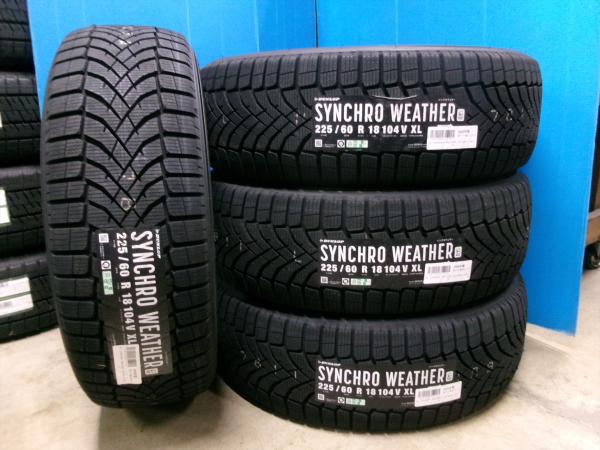 225/60R18インチ 104V XL 4本セット ハリアー RAV4 レガシィアウトバック 2026年製 新品 オールシーズンタイヤ DUNLOP SYNCROWEATHER 国産 タイヤのみ 4本価格 送料無料 レクサスNX 40系 アルファード エクストレイル BMW X3 X4 225/60/18 225/60-18 225-60-18 江田|タイヤショップトレッド