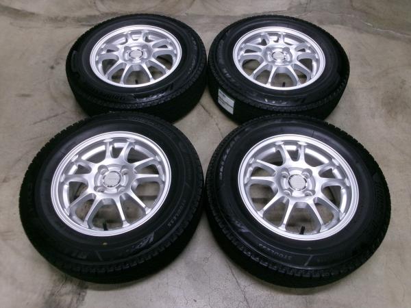 中古スタッドレス 中古ホイール 4本セット エコフォルム SE-10 14インチ 5.5J +42 4H100 ブリヂストン ブリザック VRX3 175/70R14インチ 84Q 2023年製 国産 冬タイヤ BRIDGESTONE BLIZZAK ヤリス ヴィッツ アクア 175/70/14 175/70-14 175-70-14 江田