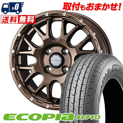 【7/19~エントリーで全商品P5倍】145/80R12 86/84N BRIDGESTONE ECOPIA R710 MUDVANCE 08 サマータイヤホイール4本セット 【取付対象】|タイヤワールド館ベスト店