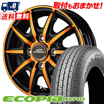 【7/19~エントリーで全商品P5倍】145/80R12 86/84N BRIDGESTONE ECOPIA R710 SCHNEIDER RX10-K サマータイヤホイール4本セット 【取付対象】|タイヤワールド館ベスト店