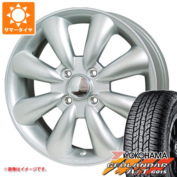 【タイヤ交換対象】サマータイヤ 165/55R15 75H ヨコハマ ジオランダー A/T G015 ブラックレター ララパーム KC-8 5.0-15 タイヤホイール4本セット