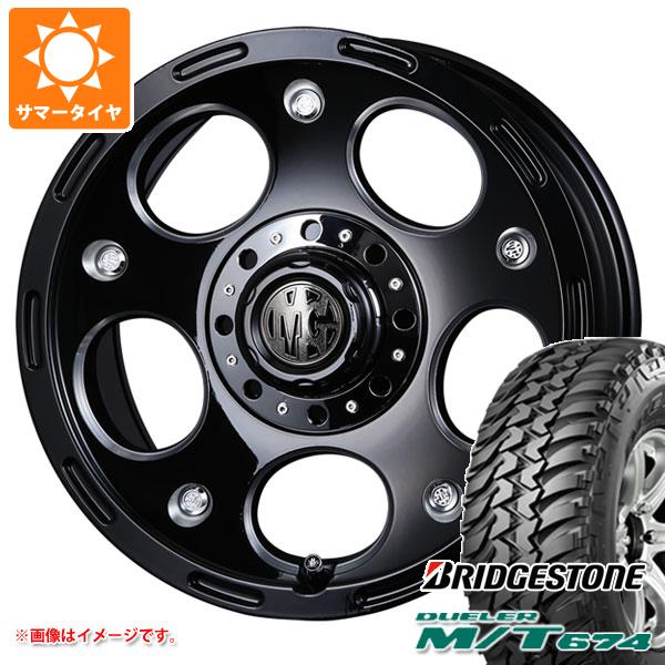【タイヤ交換対象】5本セット ジムニー用 サマータイヤ ブリヂストン デューラー M/T674 185/85R16 105/103L LT ブラックレター クリムソン MG デーモン 5.5-16 タイヤホイール5本セット