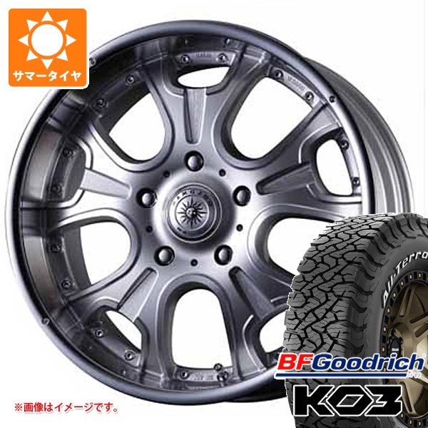 【タイヤ交換対象】トヨタ ハイラックス 120系用 サマータイヤ BFグッドリッチ オールテレーンT/A KO3 LT275/55R20 115/112S ブラックレター クリムソン ヘラクレス モノブロック F/A 8.5-20 タイヤホイール4本セット画像
