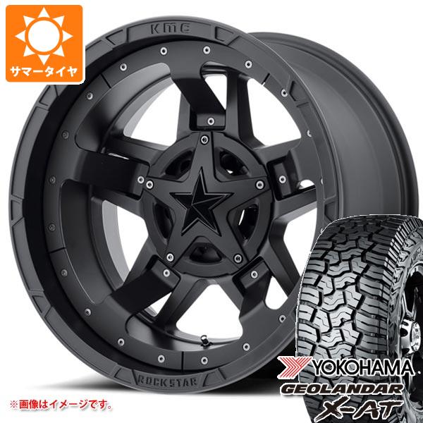 【タイヤ交換対象】ジープ ラングラー JK/JL系用 サマータイヤ ヨコハマ ジオランダー X-AT G016 LT285/65R18 125/122Q ブラックレター KMC XD827 ロックスター3 タイヤホイール4本セット｜タイヤ1番OFF-ROAD 187,200円