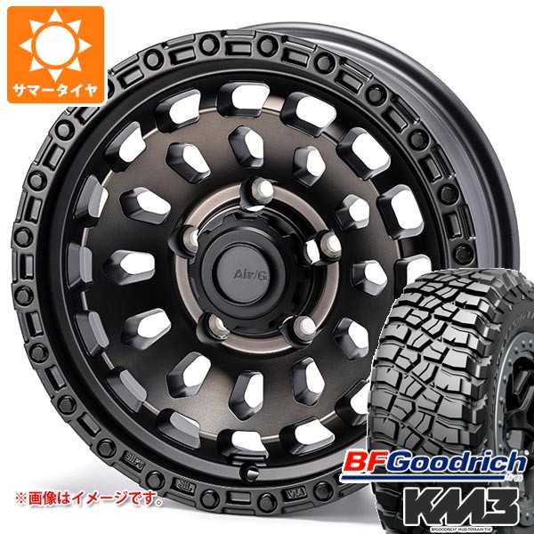 【タイヤ交換対象】5本セット スズキ ジムニーノマド JC74W用 サマータイヤ BFグッドリッチ マッドテレーンT/A KM3 LT225/75R16 115/112Q エアージー ヴァルカン 6.0-16 タイヤホイール5本セット