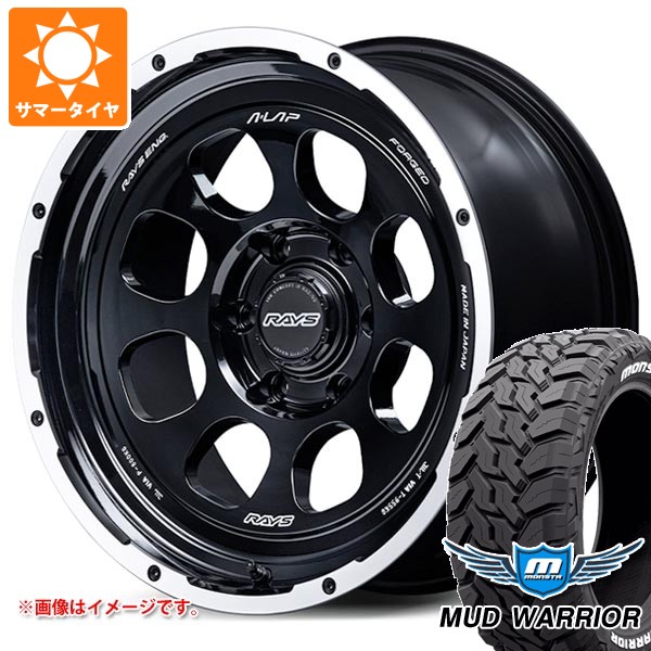 【タイヤ交換対象】サマータイヤ 265/60R18 119/116Q モンスタ マッドウォーリアー ホワイトレター レイズ エーラップ 08X 8.0-18 タイヤホイール4本セット