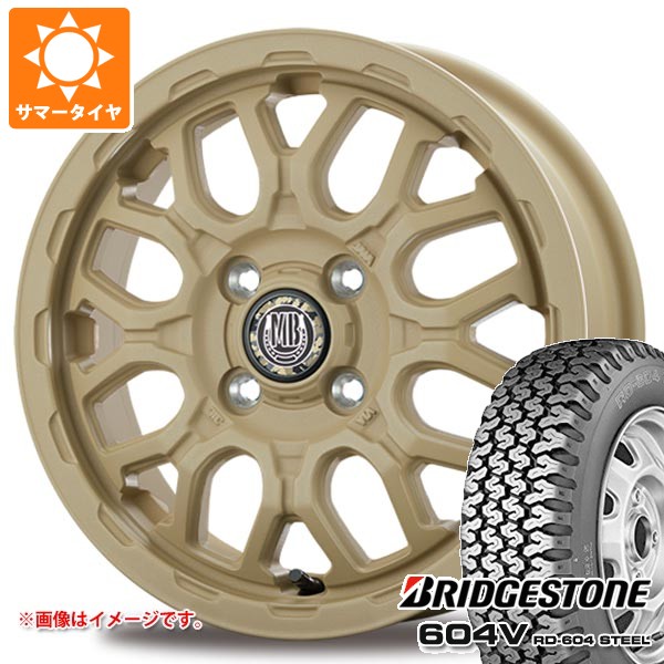 【タイヤ交換対象】スズキ キャリイ DA16T用 サマータイヤ ブリヂストン 604V RD-604 スチール 155R12 6PR (155/80R12 83/81N相当) インターミラノ マッドバーン XR-800M ME 4.0-12 タイヤホイール4本セット