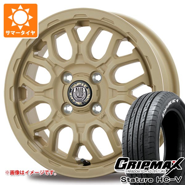 【タイヤ交換対象】ダイハツ ハイゼットトラック S500系用 サマータイヤ グリップマックス スタチャー HC-V 145/80R12 80/78Q ホワイトレター インターミラノ マッドバーン XR-800M ME 4.0-12 タイヤホイール4本セット