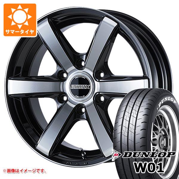 【タイヤ交換対象】トヨタ ハイエース 200系用 サマータイヤ ダンロップ W01 215/60R17C 109/107N ホワイトレター エセックス EC 6.5-17 タイヤホイール4本セット
