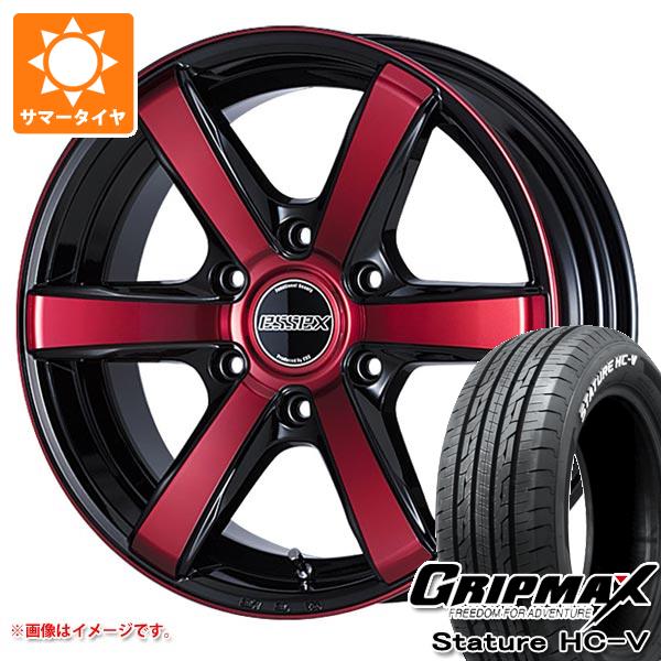 【タイヤ交換対象】ハイエース 200系用 サマータイヤ グリップマックス スタチャー HC-V 225/50R18C 107/105H ホワイトレター エセックス EC 7.5-18 タイヤホイール4本セット